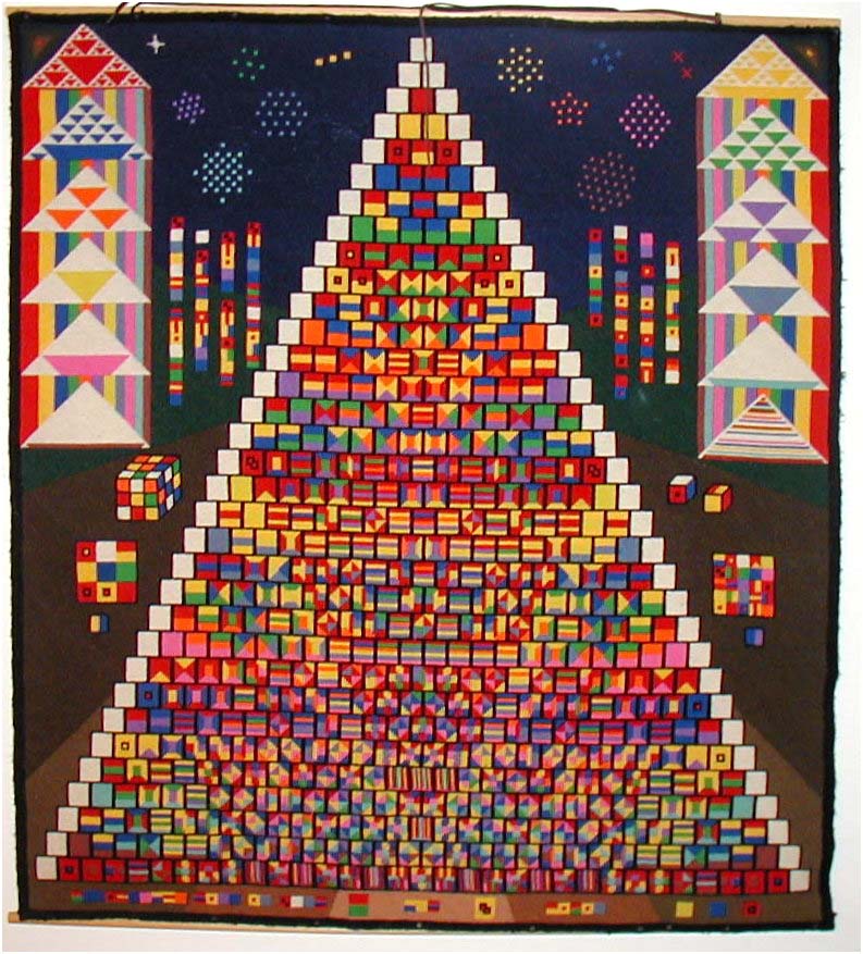 Needlepoint Pascal's triangle