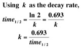 Half-life equations