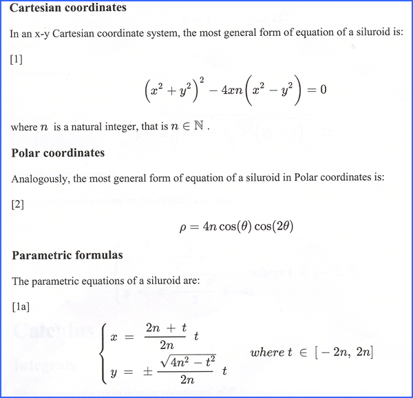 siluroid equations